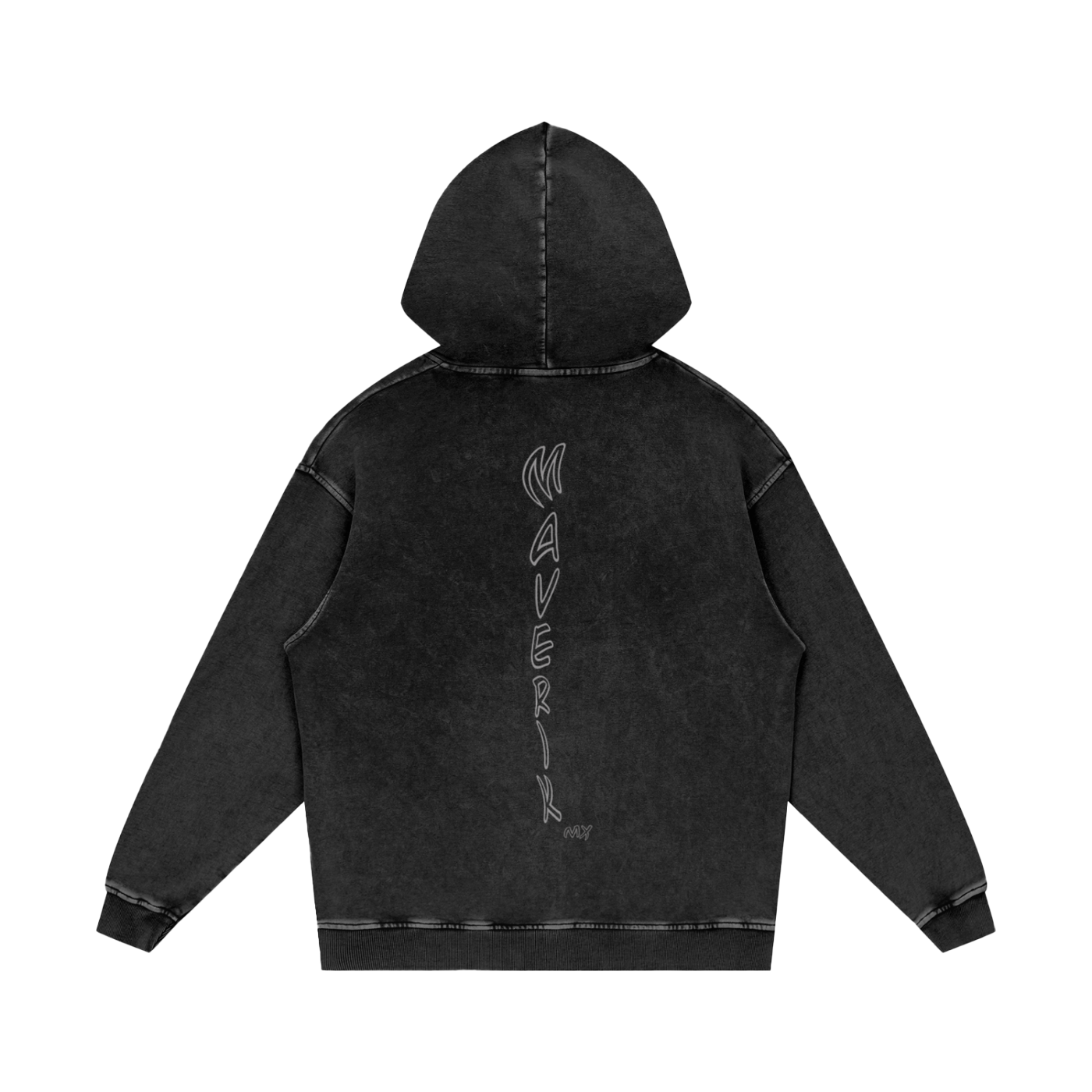 Acid Wash Oversize MAV Hoodie Black pre order