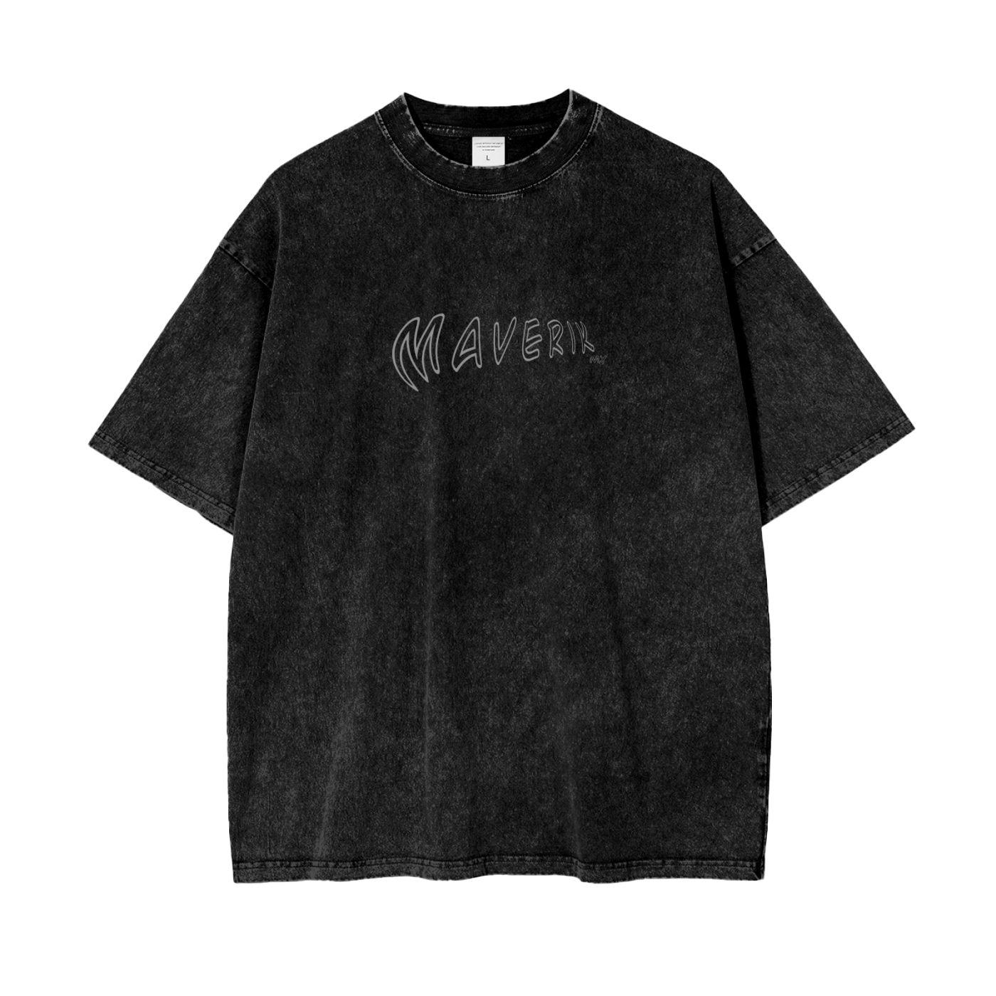 Oversize Snow Washed MaverikMx T-Shirt Black